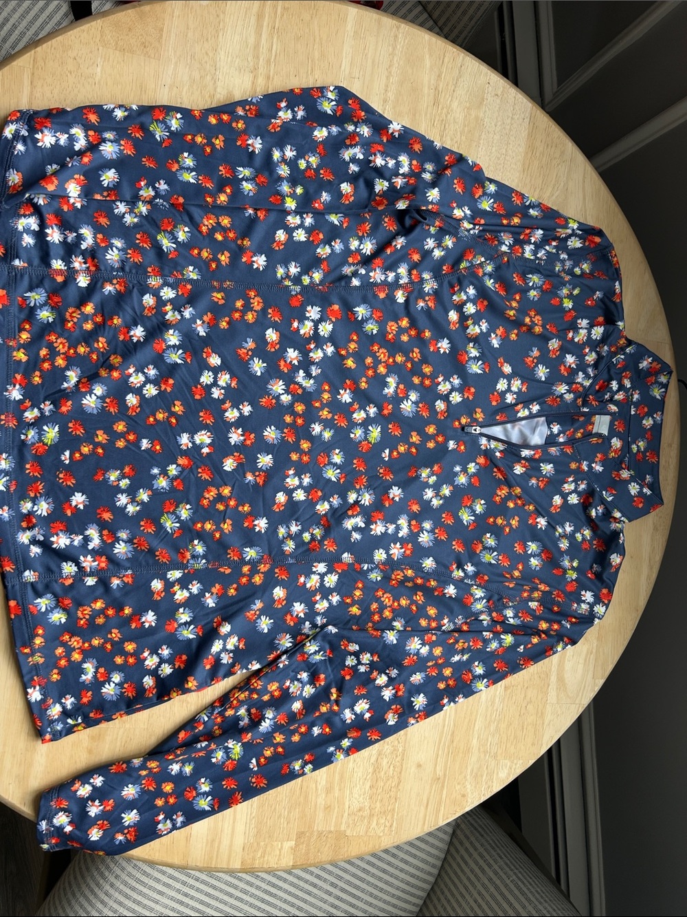 Callaway Navy Top with Red, White & Yellow Floral Print